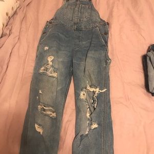 Urban outfitters bbg distressed overalls